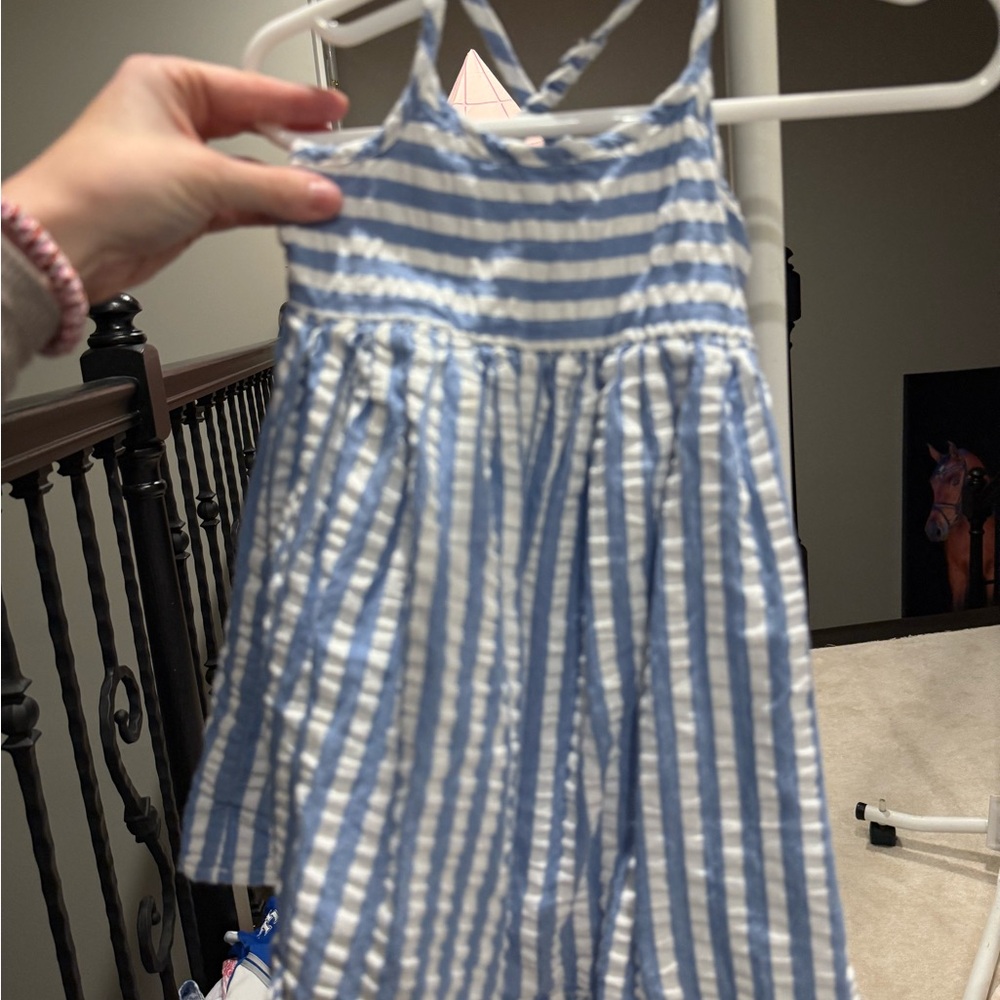 Old Navy Light Blue and White Striped Dress